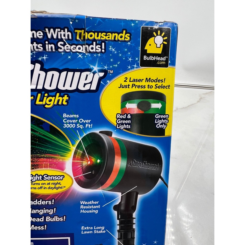 Star Shower Laser Light BulbHead Red and Green Holiday Projector with Stake - Picture 6 of 9